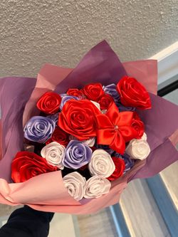 Faux handmade flower bouquet