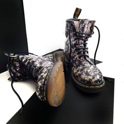 Dr. Marten's Black Floral Boots