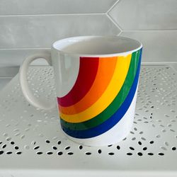 Vintage 1980's FTD Rainbow Coffee Mug Cup Made In Korea 10 ounce