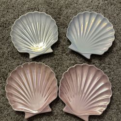 🚨MOVING SALE! Iridescent, Seashell Plate, Set, Whimsical Plate, Set, Nautical Theme, Mermaid, Cute Plates Set, Kawaii Plates Set
