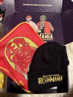 Resinmania RDR wrestling collectible insulated lunch bag and beanie 