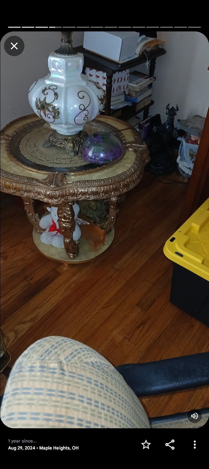 Antique Side Table & Matching Coffee Table