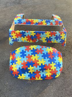 Autism wrapped golf cart body