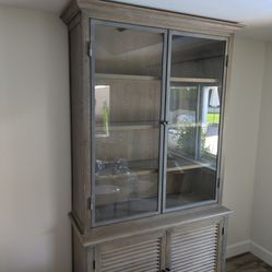 Rustic Wood Buffet & Hutch Cabinet – Solid, High-Quality Piece