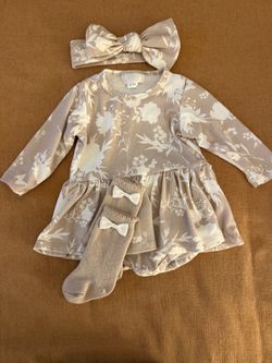 Baby Girl 3-Piece Floral Outfit Set 6-9M