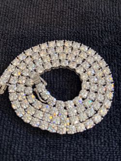 VVS1 Moissanite Tennis Chain – 22” 4mm | 925 Sterling Silver | GRA Certified | Won’t Tarnish