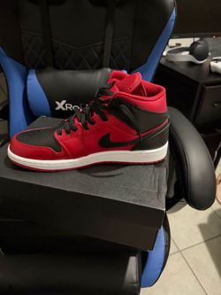 Nike Air Jordan 1 Mid Red Black Sneakers and yellow and black sneakers