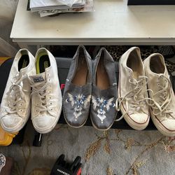 Converse and Tom’s  Means  Shoes  Size 12 All 40 