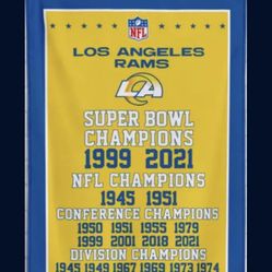 Los Angeles Rams 3x5 Ft Championship Banner Flag Mancave Garage Fathers Day Gift LA