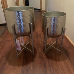 interior Plants Bases Crome Metal 