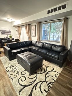 Sectional leather couch