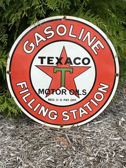 30” Texaco Porcelain Sign