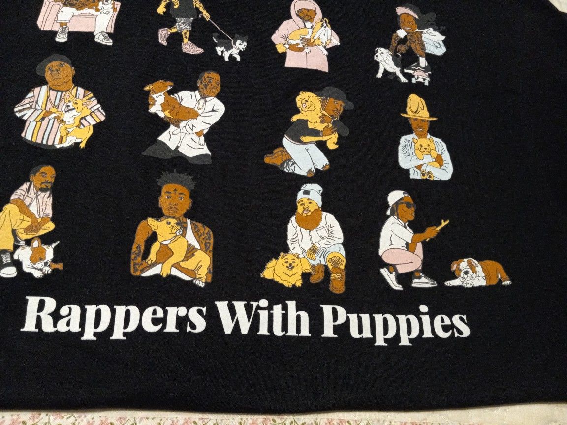 Brand NEW Blk. T-Shirt Rappers With Puppies Dog Limited Medium