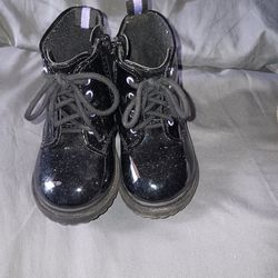 Black Glittery Baby Girl Boots 