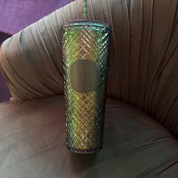 Venti Emerald Green Grid Starbucks Cup