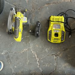 Ryobi Saw, Charger And Battery