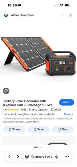 JACKERY 500 W AND SOLAR PANEL