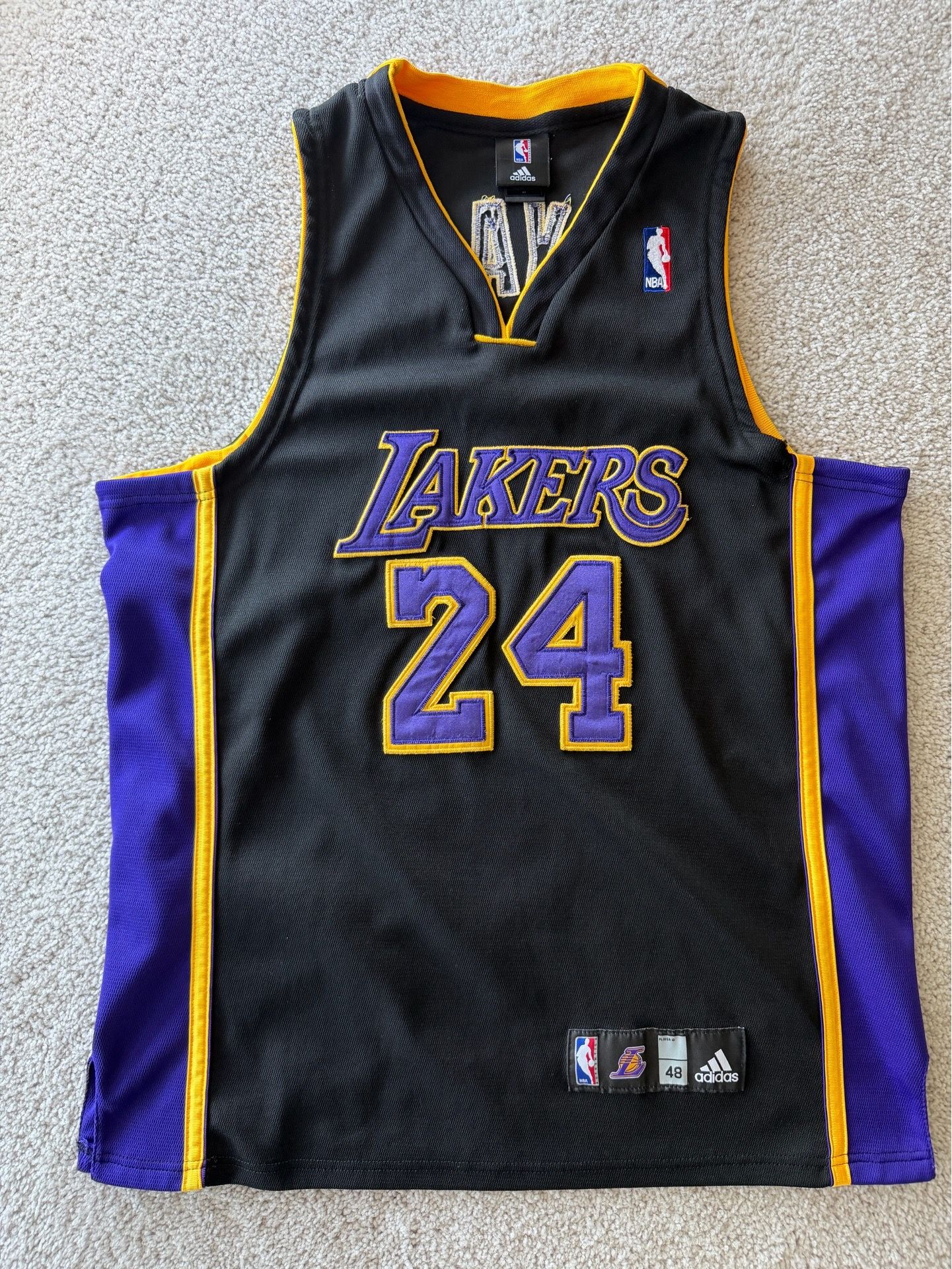 Adidas Los Angeles Lakers Kobe Bryant #24 Jersey NBA Men’s 48 Black Purple Gold