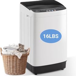 2.0 Cu Ft Compact Washing Machine, 16 lbs Portable Washing Machine with 8 Wash Programs, Compact Laundry Washer for Homes & Apartments, Dorm, Small Sp