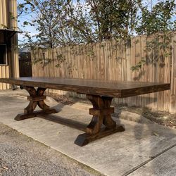 Custom Dining Table Farmhouse Country French Modern Rustic Solid Wood Set Restoration Hardware Insp Bench Hand Built Round Oval Counter Breakfast  
