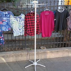 White Metal Garment Display Rack 