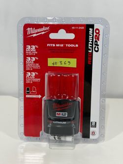#369 New Genuine Milwaukee 48-11-2420 Battery 12 Volt 2.0Ah M12 Red Lithium Ion