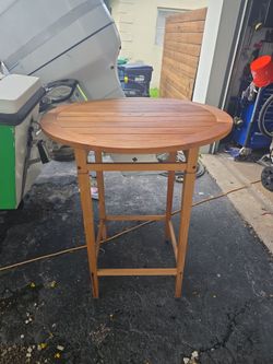 Teak bar height table
