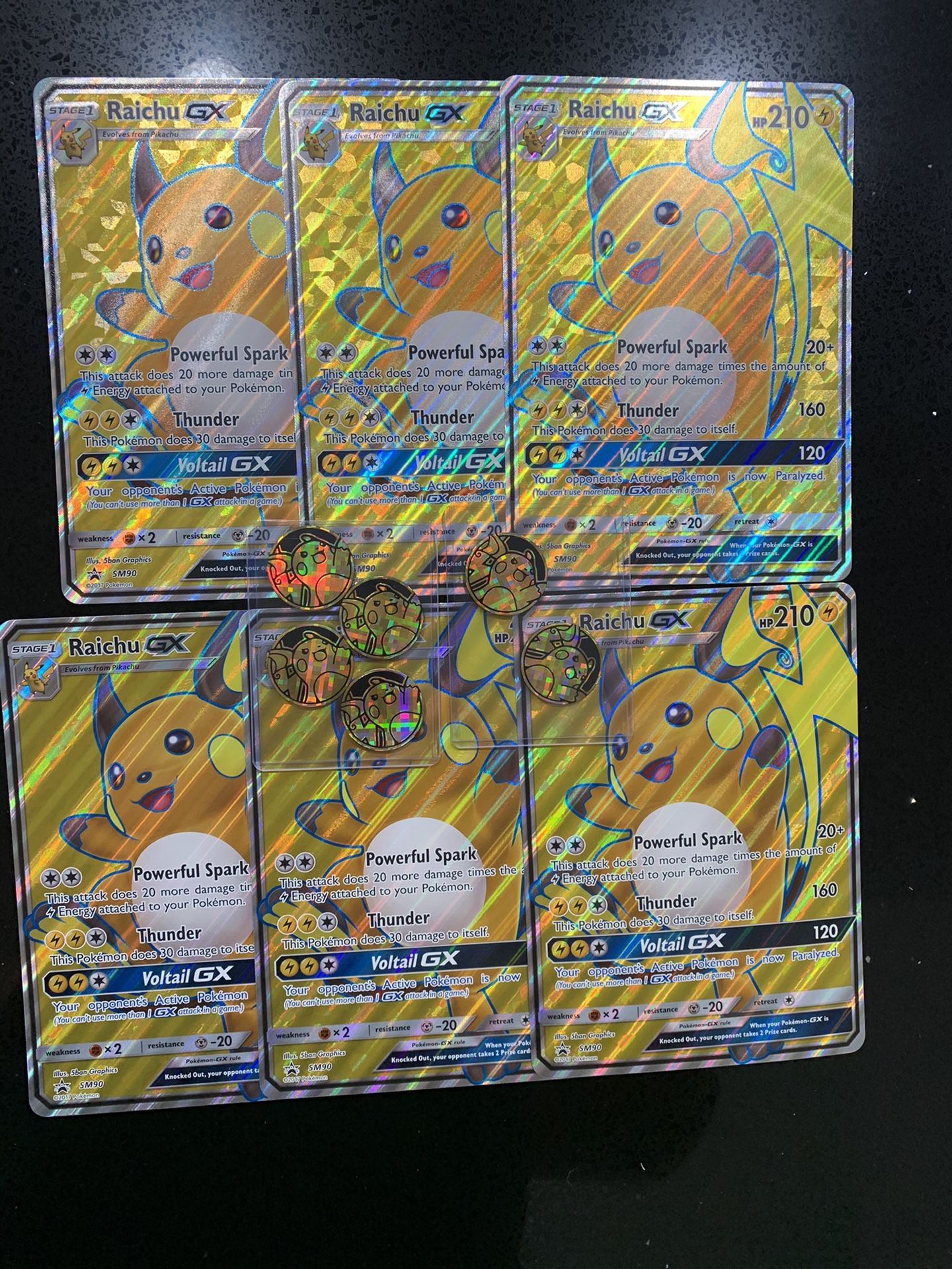 Jumbo Raichu cards + Raichu tokens