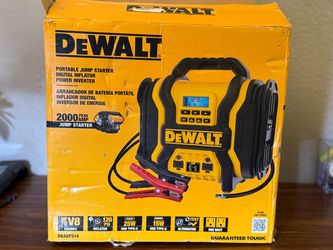 DEWALT 2000-Peak Amp Portable Jump Starter with Digital Compressor, USB and AC Power Bank USED LIKE NEW