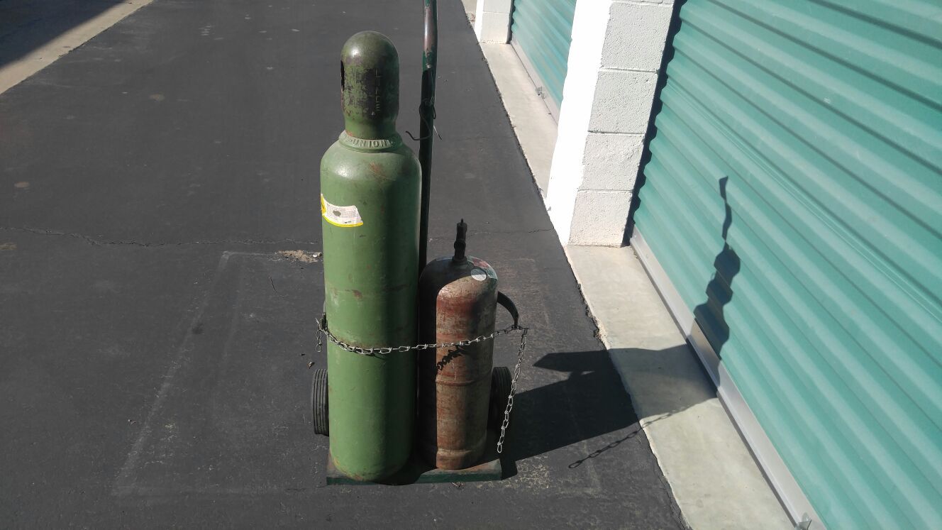 Oxygen Acetylene tanks with carts
