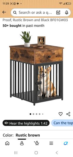 27" H Dog Puppy Crate with Drawer, End Table / Side Table