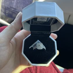 Jewelry 1 Ct Lab Grown Diamond Composite Halo Engagement Women's Ring Sterling Silver Size 7