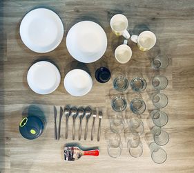 40-Piece Kitchen & Dinnerware Bundle – Plates, Bowls, Glasses, Mugs & More