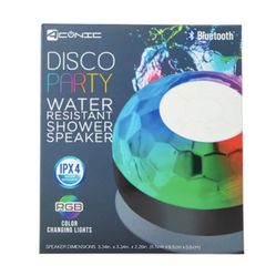 NEW LED Light-Up Bluetooth Disco Party Shower Speaker With Mic