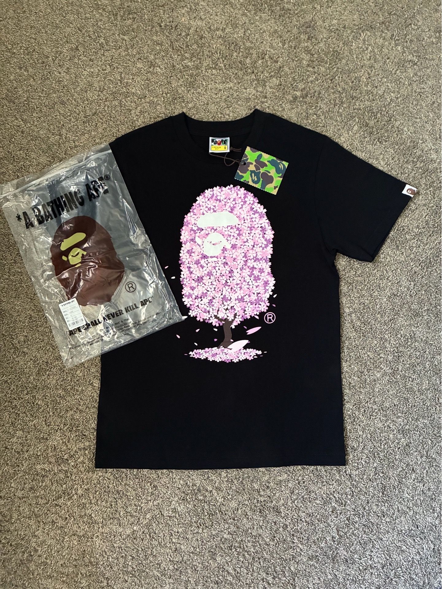 Bape Shirt Cherry Blossom Design Sizes S/M