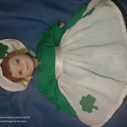 4" All Porcelain lil Red Haired Irish Good Luck Doll