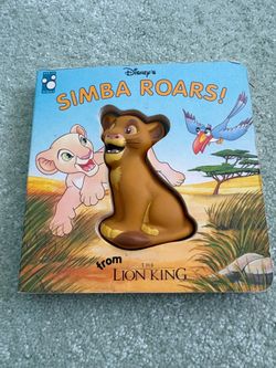 Disney Simba Roars! The Lion King Mouse Works Board Book Squeeze Toy Vintage