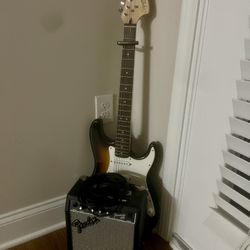Squier Strat by Fender Electric guitar With Amp
