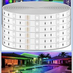 AILBTON 500ft Outdoor LED Strip Lights Waterproof,IP68 Outside Led Light Strips Waterproof with Bluetooth App Remote Control,Music Sync RGB Exterior L