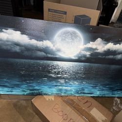 Ocean Moonlight Canvas 48”x24” ***Open To All Offers***