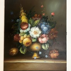 Painting of blooming flowers