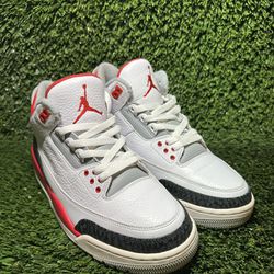Nike Air Jordan 3 Retro Fire Red 2013 Pre-Owned 136064 120 Mens Size 9