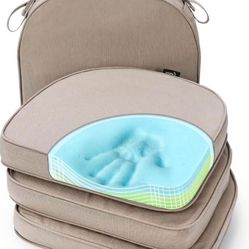 SUNROX Gel Memory Foam Chair Cushions, FadeShield Water-, Stain-Resistant. Set of 4 - Husk Birch