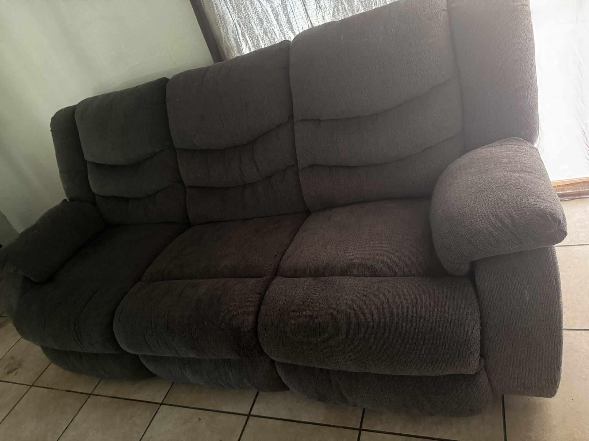 Two Recliner Chairs And Loveseat 