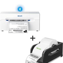 Nelko Bluetooth Thermal Shipping Printer With Thermal Label Holder(comes With Labels)
