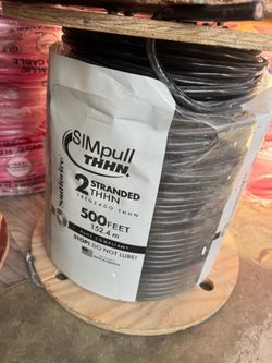 #2 AWG wire, 2 gauge wire, 500ft wire, electrical wire, brand new wire, full spool, electrician supplies