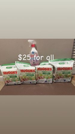 Huggies Natural Care Wipes Bundle with Dreft Spray