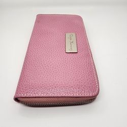 Pink Roger Jimenez Large Zip Around Wallet NWT