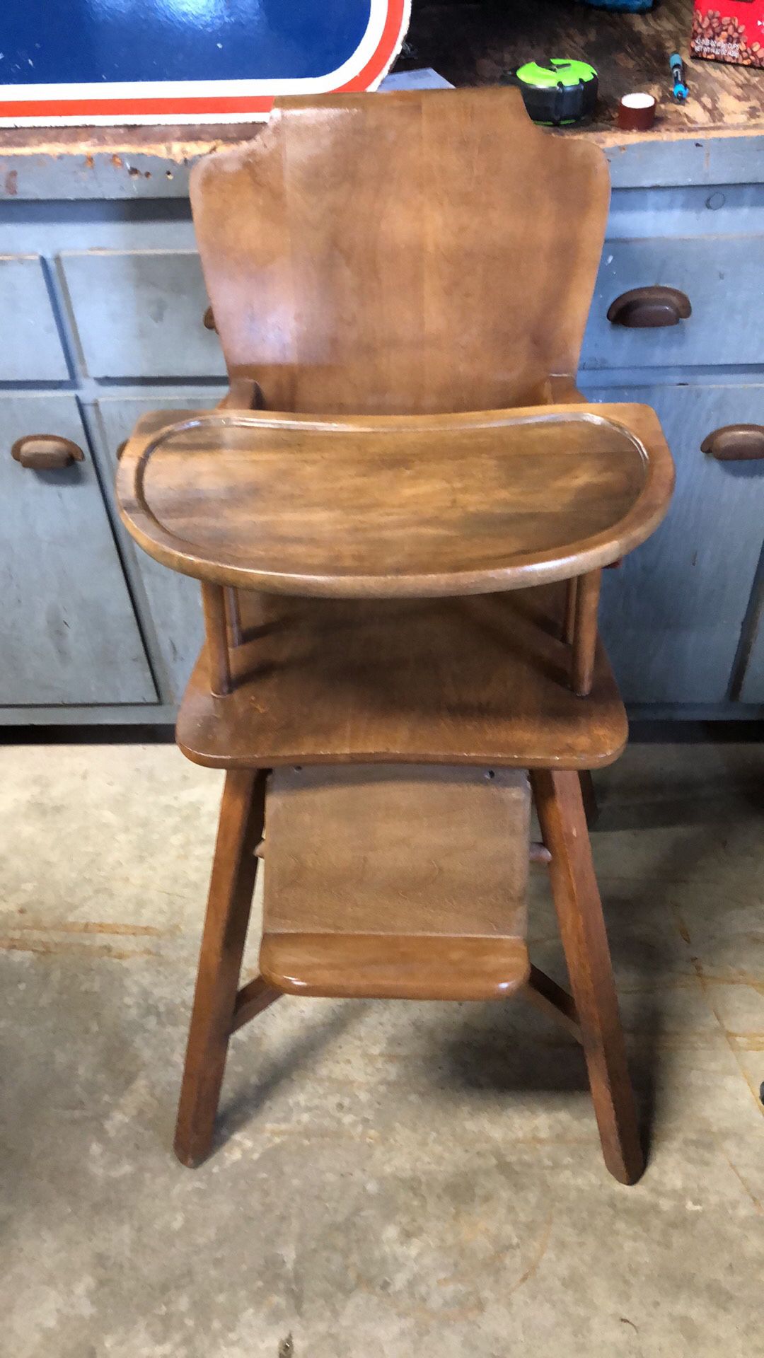 Vintage solid wood high chair
