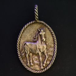 Sterling Silver 925 Barse High Relief Horse Pendant